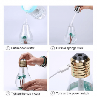 1 pc LED Bulb Air Water Mist Humidifier with 7 Color LED Lights