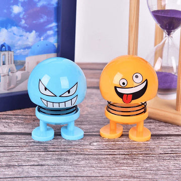 2 Pcs Funny Shaking Head Bouncing Car Pendant Doll for Dashboard Decoration - Arfa Mart