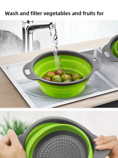 Foldable Silicone Filter Basket with Non-Slip Base, Easy-Grip Handle, Dishwasher Safe