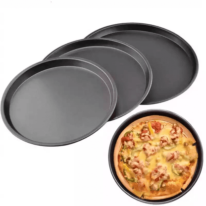 3 Pcs Nonstick Pizza Pan Set - 11, 10 & 9 Inch Durable Round Pans
