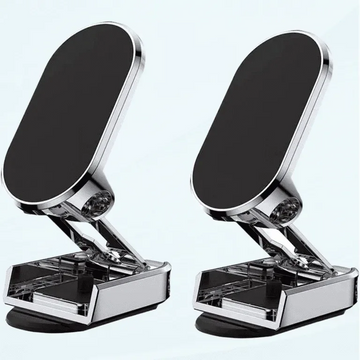 360° Rotatable Mounting Metal Magnetic Car Mobile Stand Folding Phone - Arfa Mart