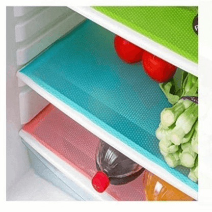 4 Pack Multicolor Refrigerator Shelf Liners, Cut-to-Size, Non-Toxic Mats