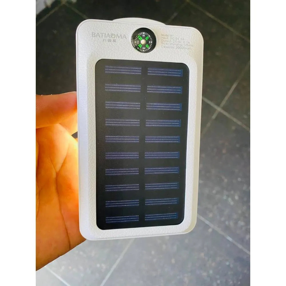 Batiaoma 20000mAh Solar Power Bank Portable Fast Charging With LED Light