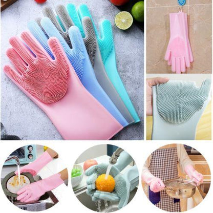 Magic Silicone Dishwashing Scrubber with Heat Resistance and Disinfectant Safe Design