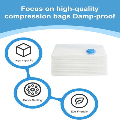 5Pcs Vacuum Storage Bags with Hand Pump - Reusable Space Saving Solution