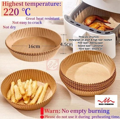 Air Fryer Disposable Paper Liners - 50 pcs Set, Bowl Shape Design