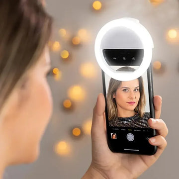 Pack Of 2 Mini Portable USB Rechargeable Selfie Ring Light With 3 Brightness Levels - Arfa Mart
