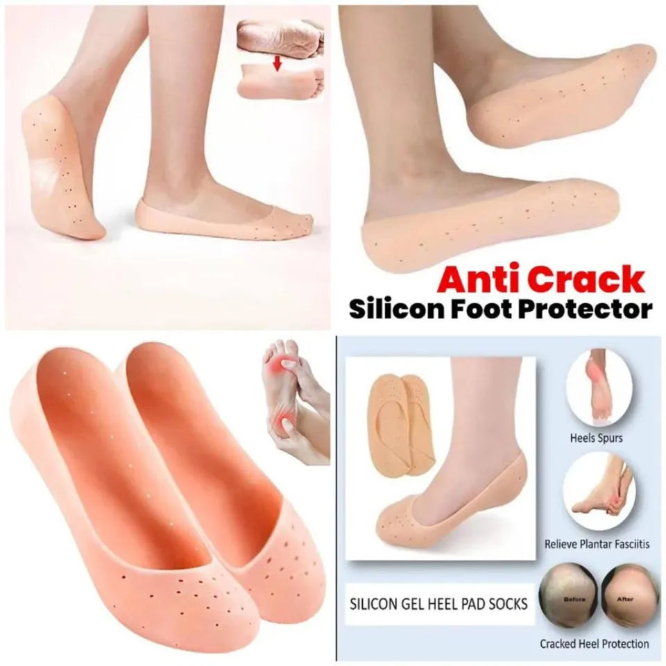 Moisturizing Anti-Crack Silicone Socks for Heel Protection and Dry Skin Relief