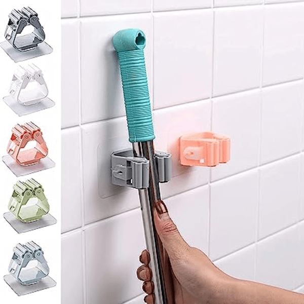 3 Pcs Wall Mounted Organizer Holder for Mops, Brooms, and Tools with Handles