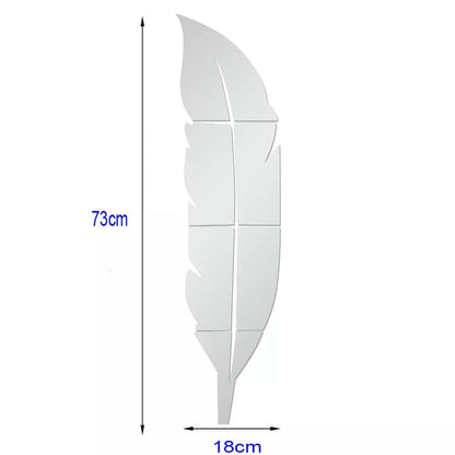 Leaf Mirror Wall Stickers, Eco-Friendly Waterproof Acrylic, Easy to Install and Remove, Modern Home Decor