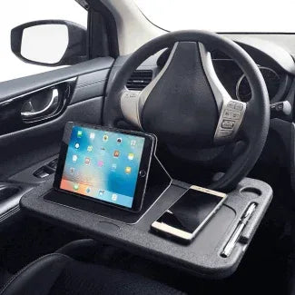 Universal Car Steering Wheel Desk Food Tray with Cup Holder and Laptop Stand - Arfa Mart