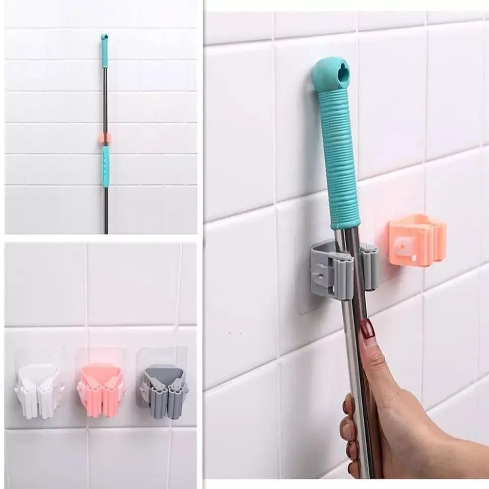 Pack Of 2 - Wall Mounted Mop, Brush & Broom Holder