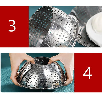 Foldable Steel Fruits Vegetables and Steamer