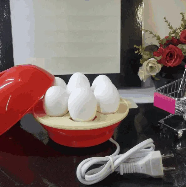 3 in 1 Electric Egg Boiler/Poacher/Cooker Vegetable Streamer-Red - Arfa Mart
