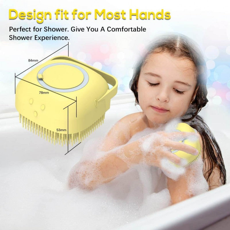 Silicone Massage Bath Brush with Liquid Soap Dispenser - 2 in 1 Function