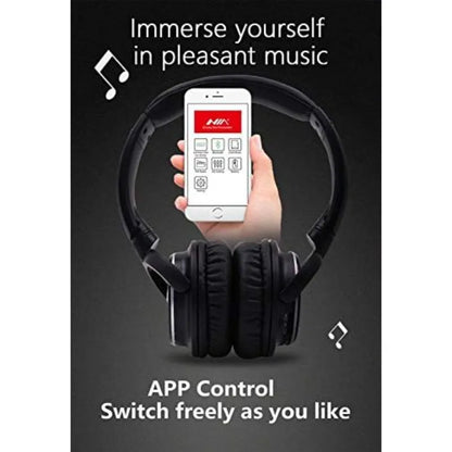 NIA Q1 Bluetooth 4.2 Overhead Stereo Headphones with FM Radio and MicroSD Support