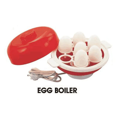 3 in 1 Electric Egg Boiler/Poacher/Cooker Vegetable Streamer-Red - Arfa Mart