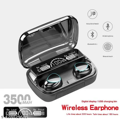 M10 Bluetooth Earphones - Wireless HiFi Stereo Earbuds with Noise Cancelling