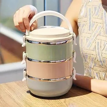 3 Layers Air Tight Lunch Box - Arfa Mart