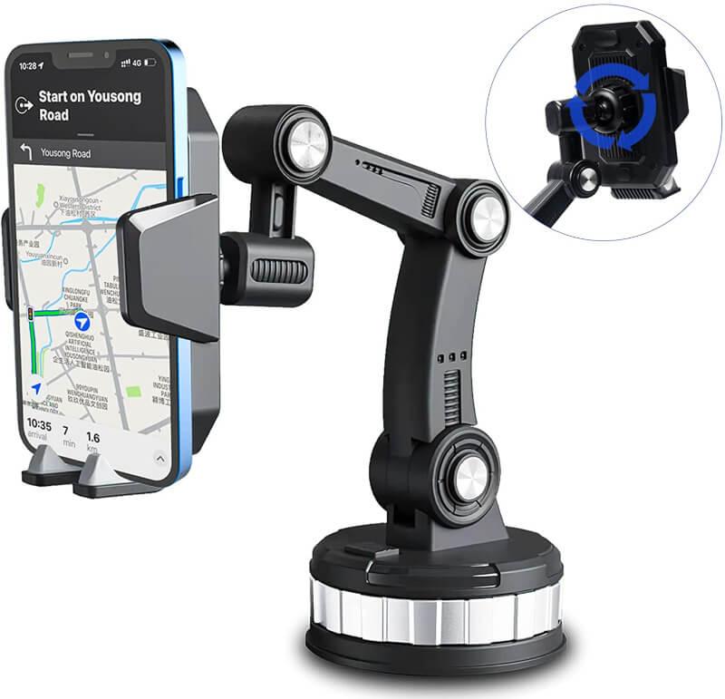 Suction Cup 360 Rotatable Car Phone Holder for Dashboard and Multi-Use - Arfa Mart