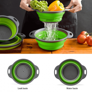 Foldable Silicone Filter Basket with Non-Slip Base, Easy-Grip Handle, Dishwasher Safe