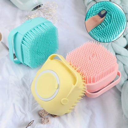 Silicone Massage Bath Brush with Liquid Soap Dispenser - 2 in 1 Function