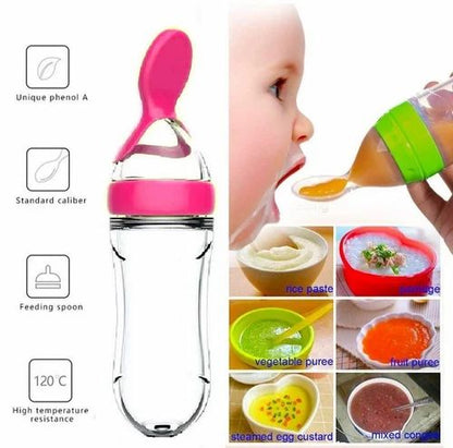 Formula Infant Spoon Feeder for Babies, Soft Squeezable 90ml BPA-Free Bottle