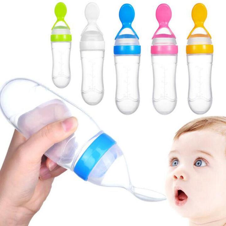 Formula Infant Spoon Feeder for Babies, Soft Squeezable 90ml BPA-Free Bottle
