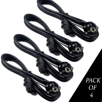 Pack Of 4 AC Copper Power Cable Power Extension Cord For PC Computer Monitor Printers - Arfa Mart