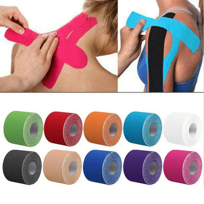 Kinesiology Support Tape for Sports Injury & Muscle Pain – Breathable Waterproof Physio Tape