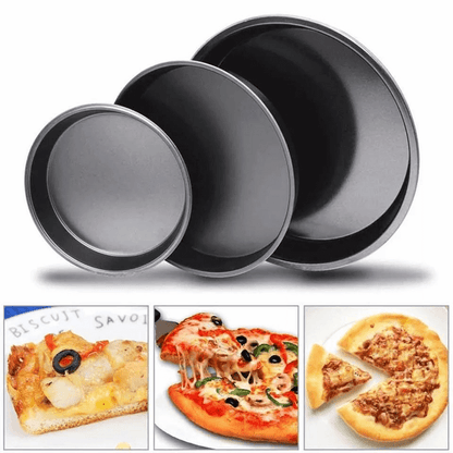 3 Pcs Nonstick Pizza Pan Set - 11, 10 & 9 Inch Durable Round Pans