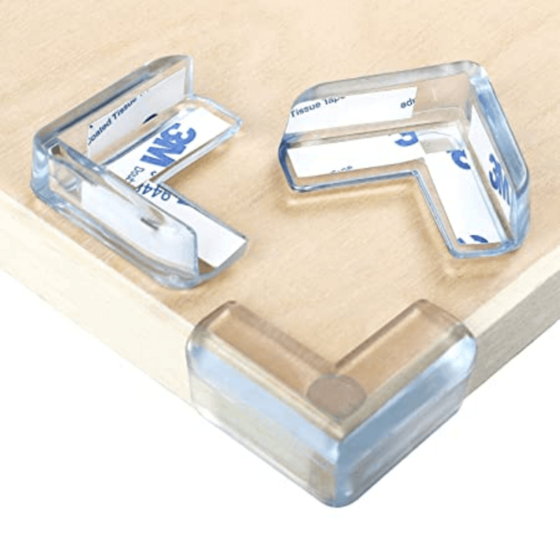 4 pcs Baby-Safe Table Corner Protectors with Reinforced Adhesive Edge Bumpers