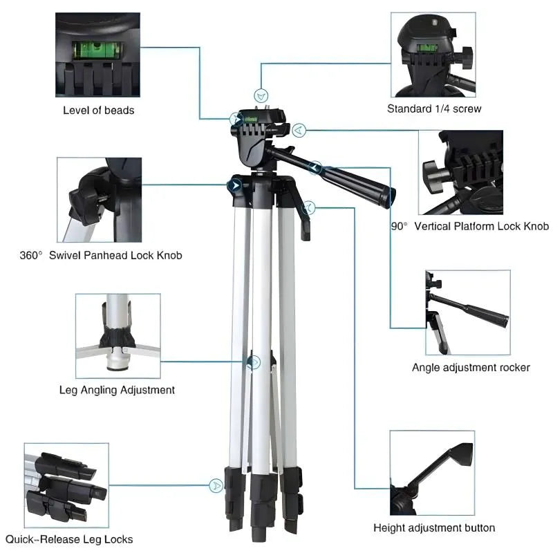 330A Multi-Functional Professional Lightweight Portable Tripod Stand For Mobile Phones And Cameras