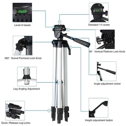 330A Multi-Functional Professional Lightweight Portable Tripod Stand For Mobile Phones And Cameras