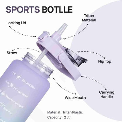 Water Bottle Motivational Drinking Bottle Sports Water Bottle With Time Marker Portable Reusable Plastic Cups Outdoor Travel Gym