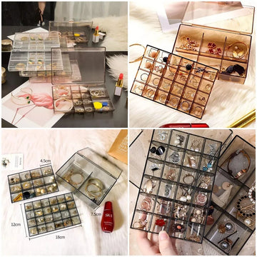 Acrylic Grid Jewelry Organizer - Arfa Mart