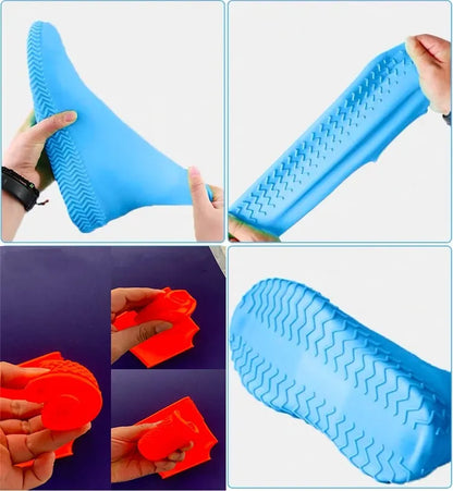 Non-Slip Silicone Rain Boot Shoe Cover Medium 35-40, Waterproof and Foldable