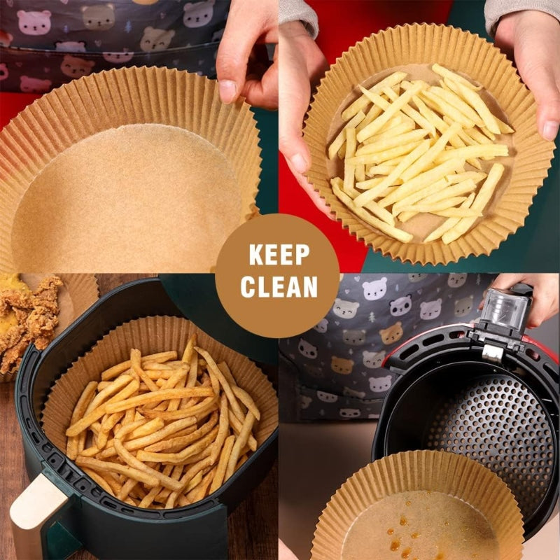 Air Fryer Disposable Paper Liners - 50 pcs Set, Bowl Shape Design