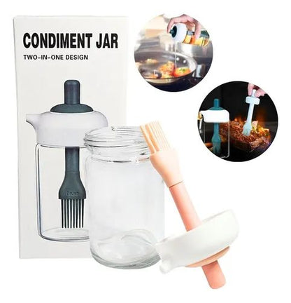 Oil bottle with brush head