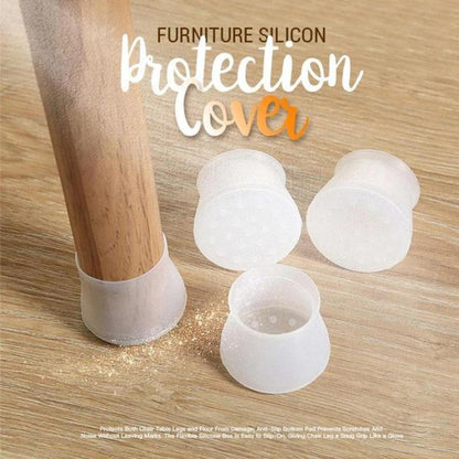 Silicone Chair and Table Foot Covers 4Pcs Transparent Non-Slip Protectors