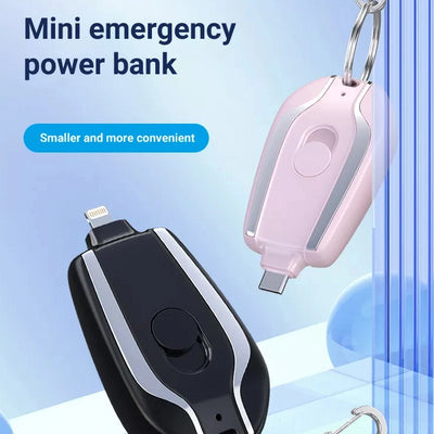 Key Ring Mini Power Bank 1500mAh Portable Charger for Type-C Devices