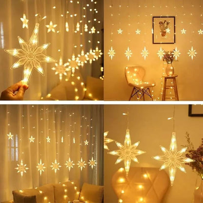 LED Star Curtain Fairy Lights, Waterproof Soft Light String for Indoor & Outdoor Use