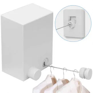 Retractable Indoor and Outdoor Clothes Wall Hanger Invisible Clothesline Wire Rope - Arfa Mart
