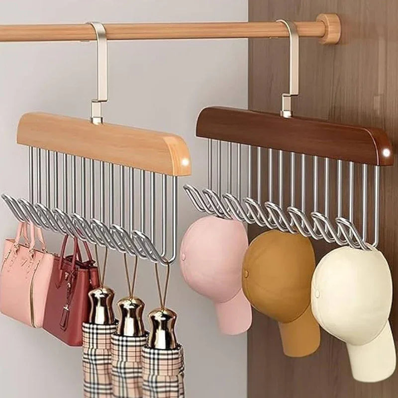 Multifunctional Solid Wood Clothes Hanger - Arfa Mart