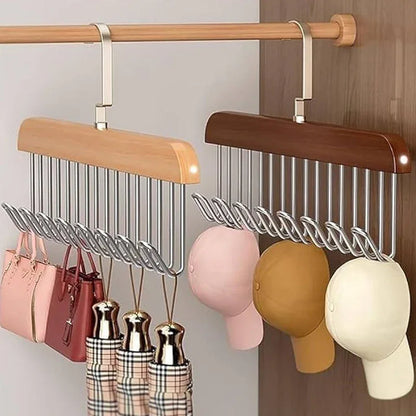 Multifunctional Solid Wood Clothes Hanger - Arfa Mart