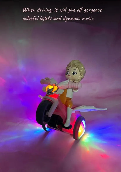 Battery Operated Tricycle Doll with light sounds