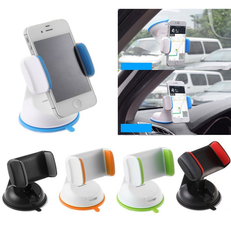 Car Mount Mobile Phone Holder with Silicone Suction Cup, 360 Rotation, Fits 3.5-6" Phones