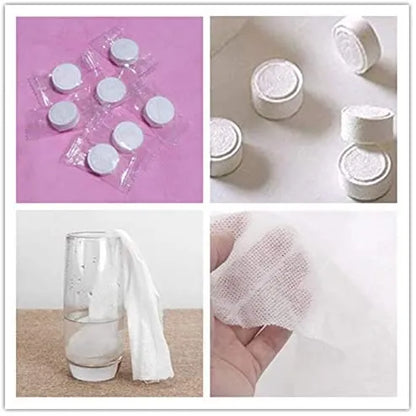 50 pcs Portable Travel Cotton Compressed Towels, Natural Fiber, Expandable