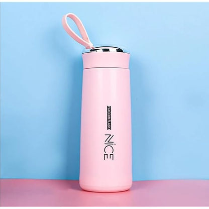 Portable 400ml BPA-Free Glass Water Bottle with Wide Mouth Design