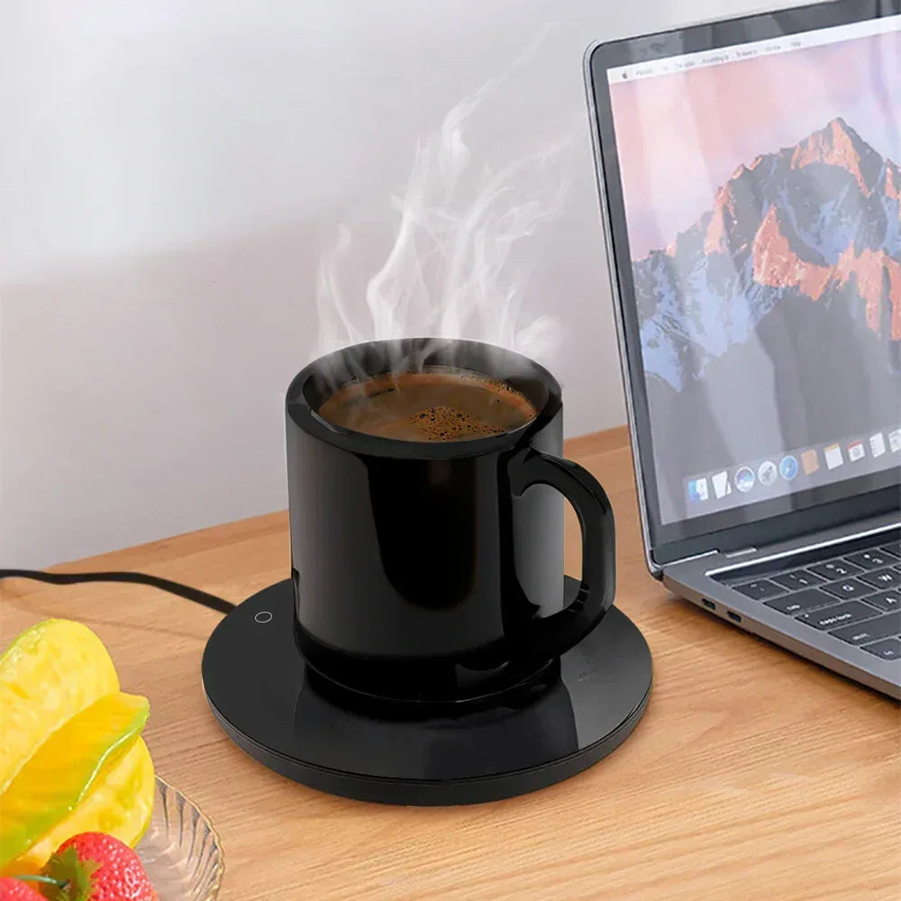 Ceramic Electric Heating Mug And Saucer - Arfa Mart